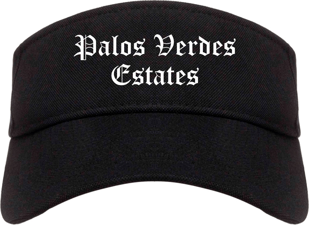 Palos Verdes Estates California CA Old English Mens Visor Cap Hat Black