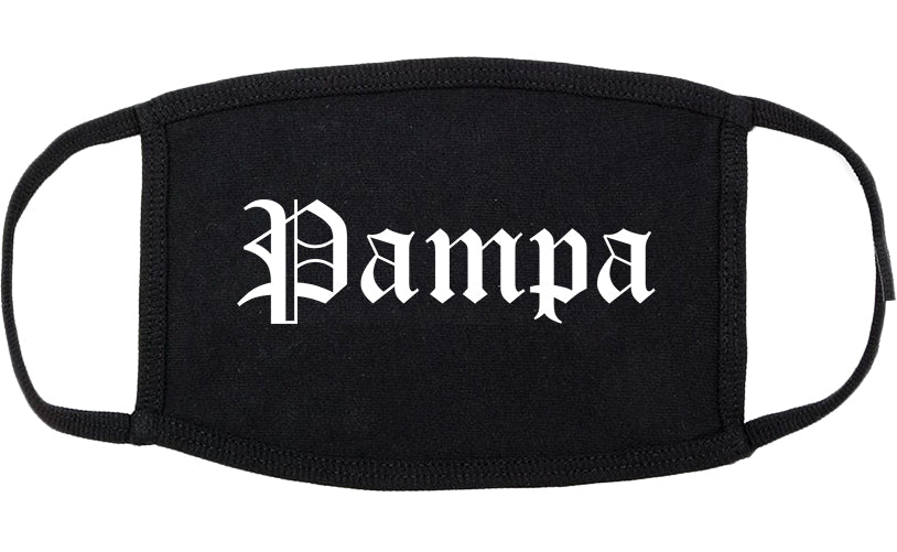 Pampa Texas TX Old English Cotton Face Mask Black