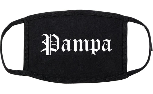 Pampa Texas TX Old English Cotton Face Mask Black