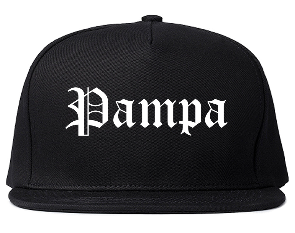 Pampa Texas TX Old English Mens Snapback Hat Black