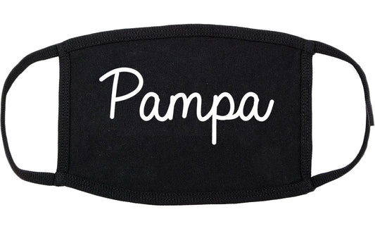 Pampa Texas TX Script Cotton Face Mask Black