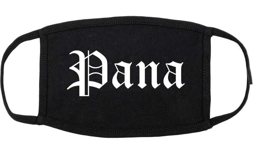 Pana Illinois IL Old English Cotton Face Mask Black