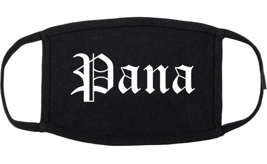 Pana Illinois IL Old English Cotton Face Mask Black