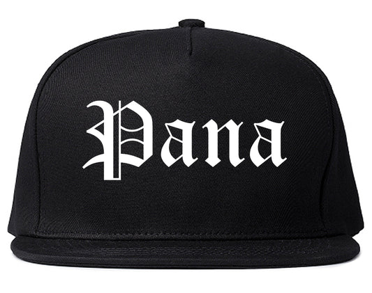 Pana Illinois IL Old English Mens Snapback Hat Black