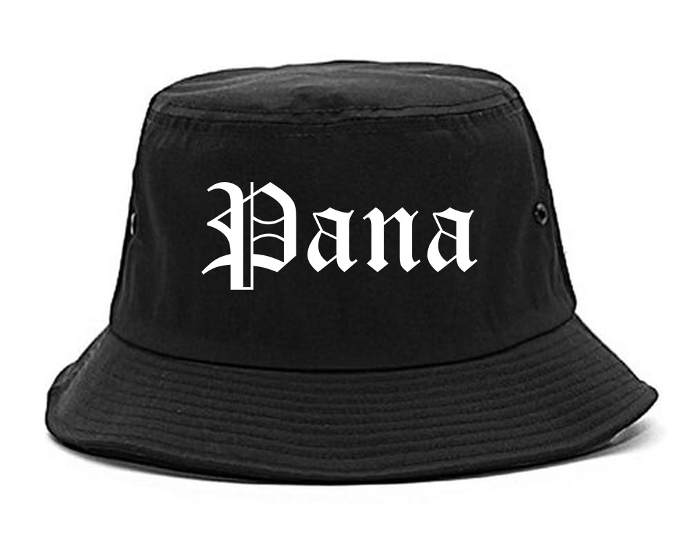 Pana Illinois IL Old English Mens Bucket Hat Black