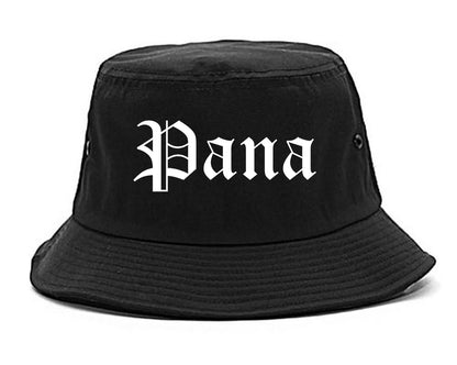Pana Illinois IL Old English Mens Bucket Hat Black