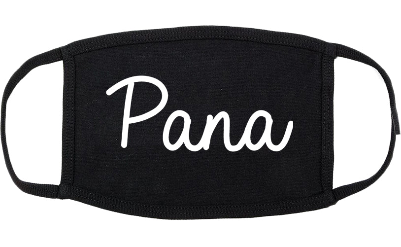 Pana Illinois IL Script Cotton Face Mask Black