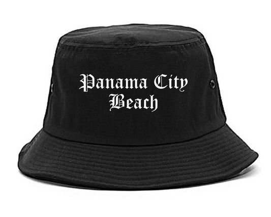 Panama City Beach Florida FL Old English Mens Bucket Hat Black