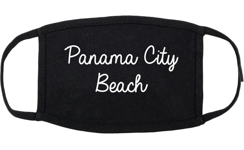 Panama City Beach Florida FL Script Cotton Face Mask Black