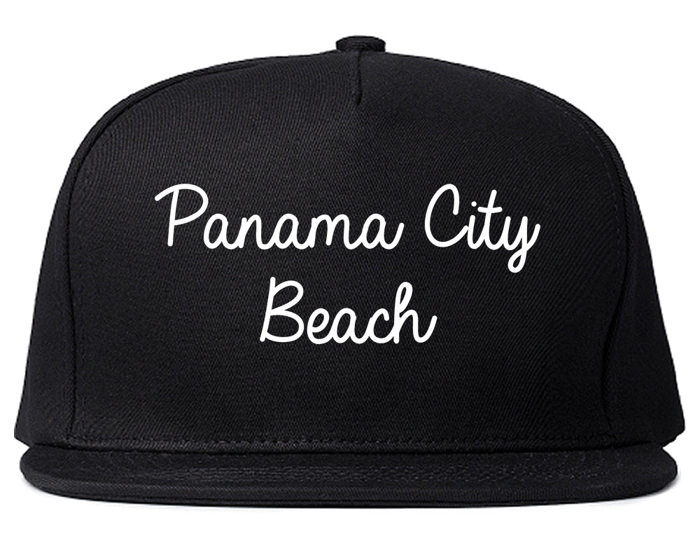 Panama City Beach Florida FL Script Mens Snapback Hat Black