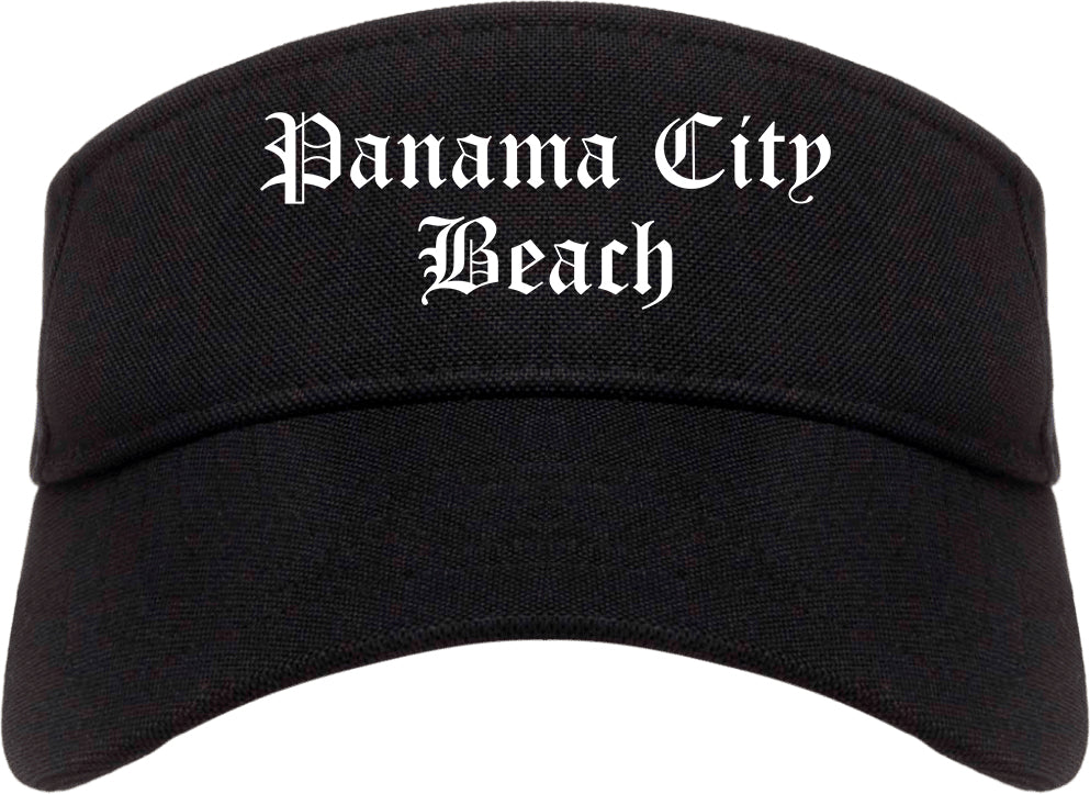 Panama City Beach Florida FL Old English Mens Visor Cap Hat Black