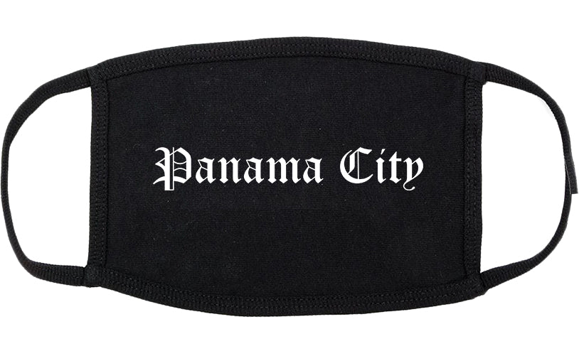 Panama City Florida FL Old English Cotton Face Mask Black