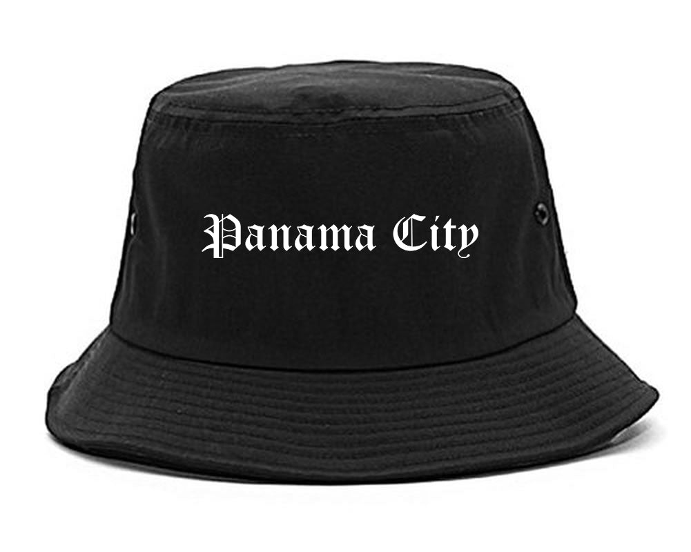 Panama City Florida FL Old English Mens Bucket Hat Black