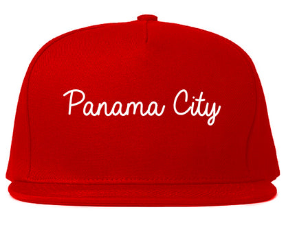 Panama City Florida FL Script Mens Snapback Hat Red