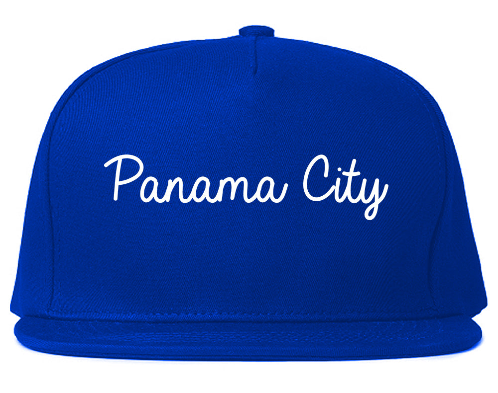 Panama City Florida FL Script Mens Snapback Hat Royal Blue