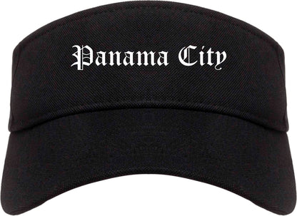 Panama City Florida FL Old English Mens Visor Cap Hat Black