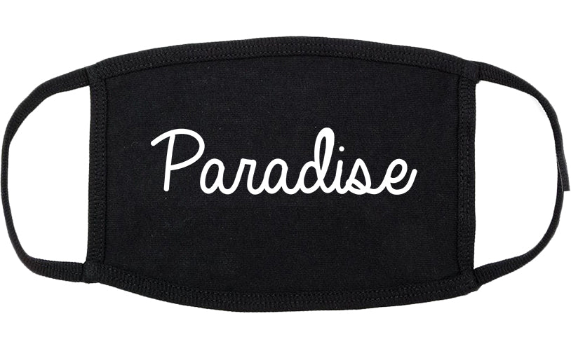 Paradise California CA Script Cotton Face Mask Black