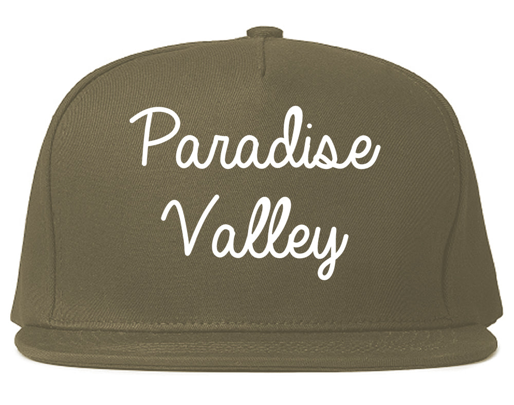 Paradise Valley Arizona AZ Script Mens Snapback Hat Grey