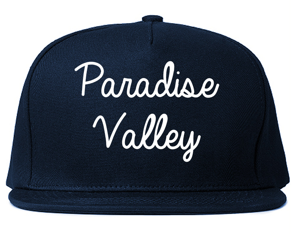 Paradise Valley Arizona AZ Script Mens Snapback Hat Navy Blue