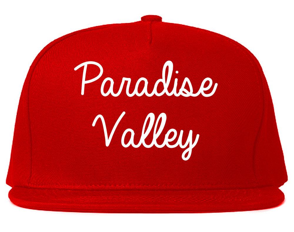 Paradise Valley Arizona AZ Script Mens Snapback Hat Red
