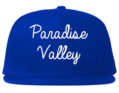 Paradise Valley Arizona AZ Script Mens Snapback Hat Royal Blue