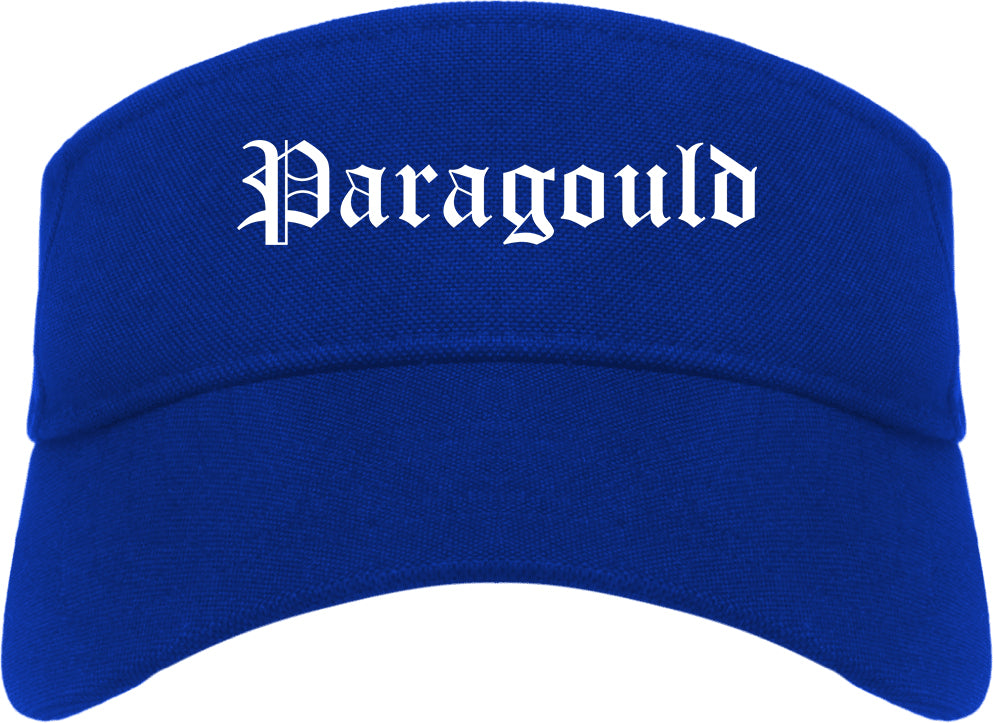 Paragould Arkansas AR Old English Mens Visor Cap Hat Royal Blue