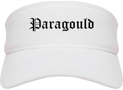 Paragould Arkansas AR Old English Mens Visor Cap Hat White