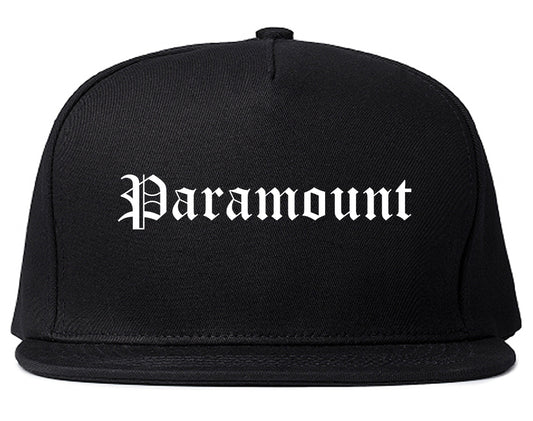 Paramount California CA Old English Mens Snapback Hat Black