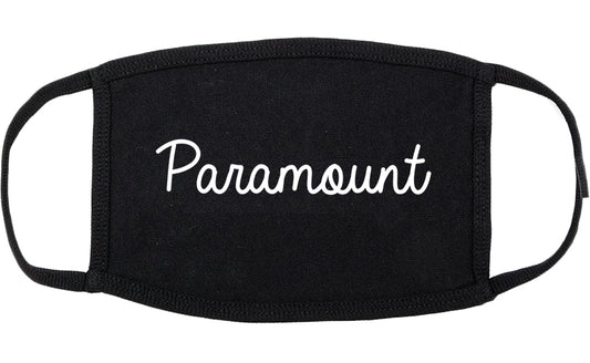 Paramount California CA Script Cotton Face Mask Black
