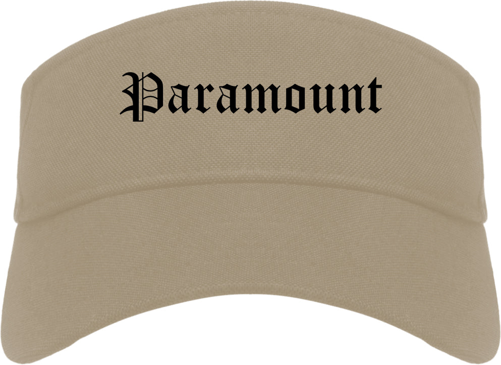 Paramount California CA Old English Mens Visor Cap Hat Khaki