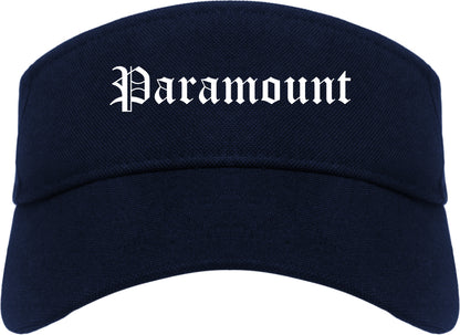 Paramount California CA Old English Mens Visor Cap Hat Navy Blue