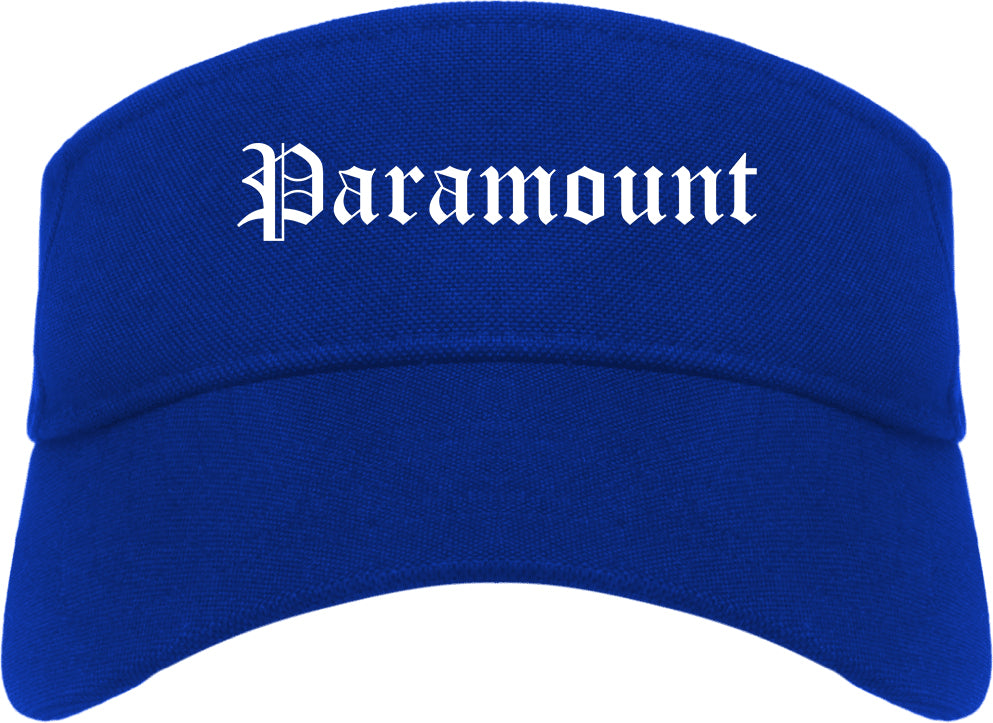 Paramount California CA Old English Mens Visor Cap Hat Royal Blue