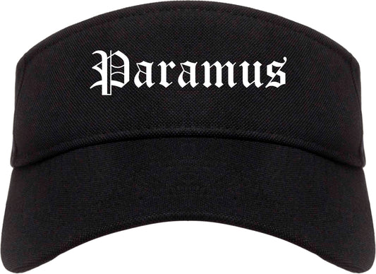 Paramus New Jersey NJ Old English Mens Visor Cap Hat Black