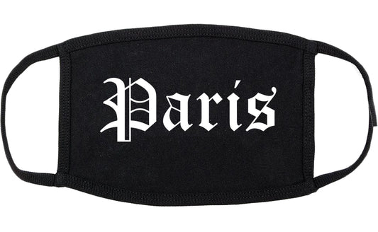 Paris Illinois IL Old English Cotton Face Mask Black