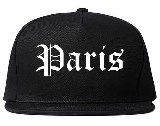 Paris Illinois IL Old English Mens Snapback Hat Black