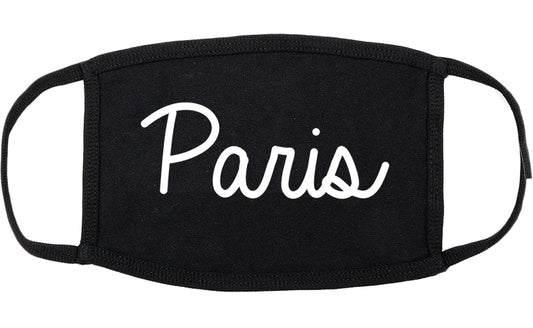 Paris Illinois IL Script Cotton Face Mask Black