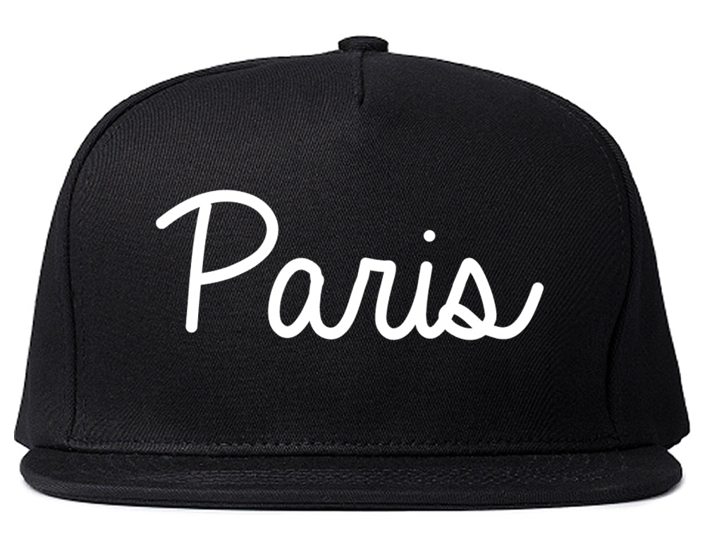 Paris Illinois IL Script Mens Snapback Hat Black