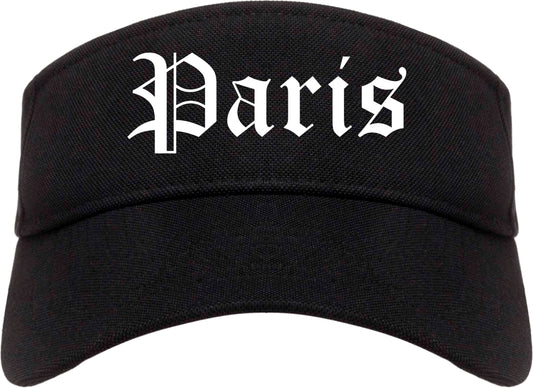 Paris Illinois IL Old English Mens Visor Cap Hat Black