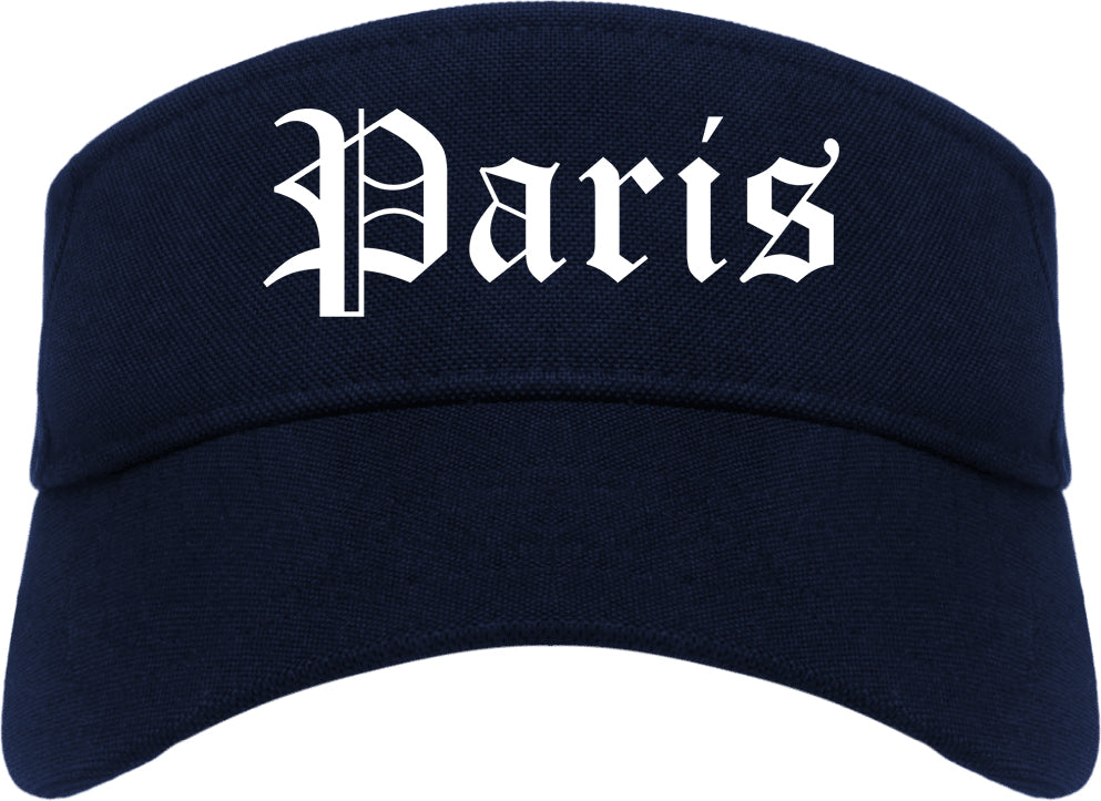 Paris Illinois IL Old English Mens Visor Cap Hat Navy Blue