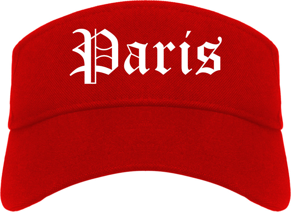 Paris Illinois IL Old English Mens Visor Cap Hat Red