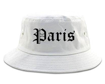 Paris Illinois IL Old English Mens Bucket Hat White