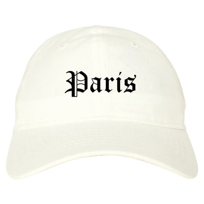 Paris Kentucky KY Old English Mens Dad Hat Baseball Cap White