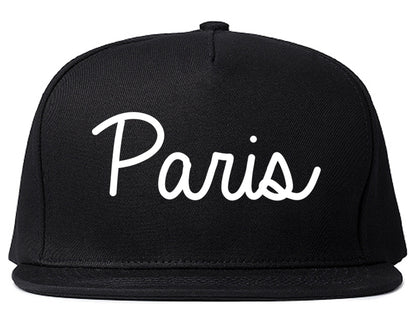 Paris Kentucky KY Script Mens Snapback Hat Black