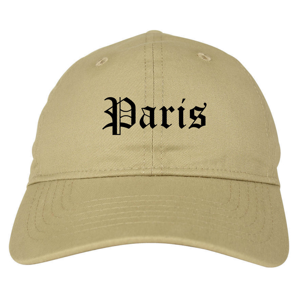 Paris Tennessee TN Old English Mens Dad Hat Baseball Cap Tan