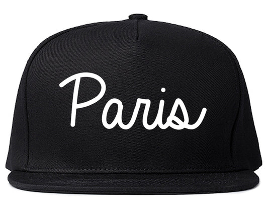 Paris Tennessee TN Script Mens Snapback Hat Black