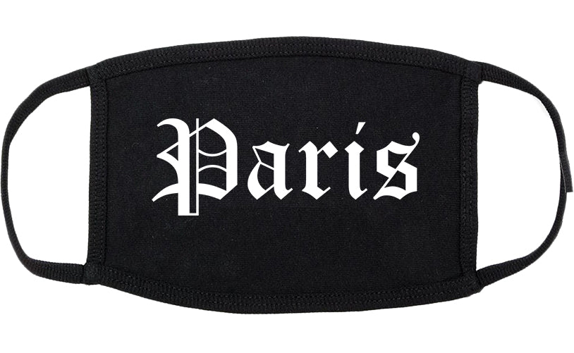 Paris Texas TX Old English Cotton Face Mask Black