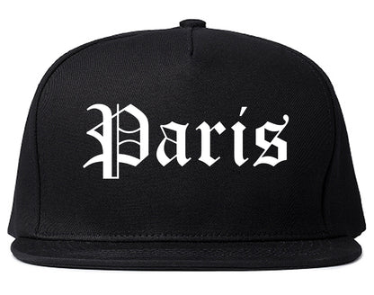 Paris Texas TX Old English Mens Snapback Hat Black