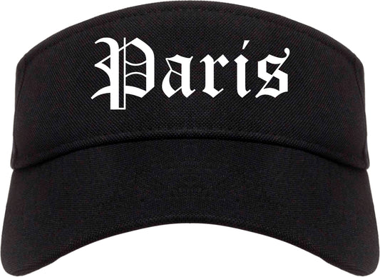 Paris Texas TX Old English Mens Visor Cap Hat Black