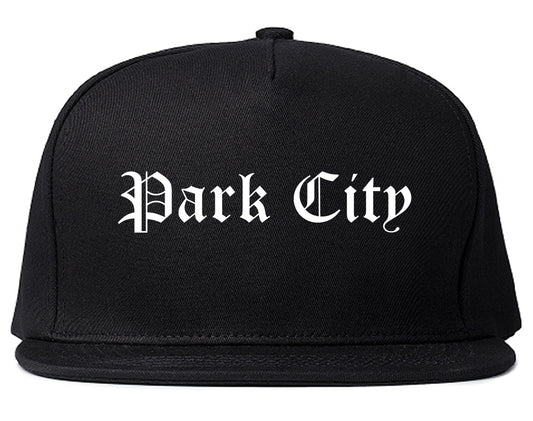 Park City Illinois IL Old English Mens Snapback Hat Black