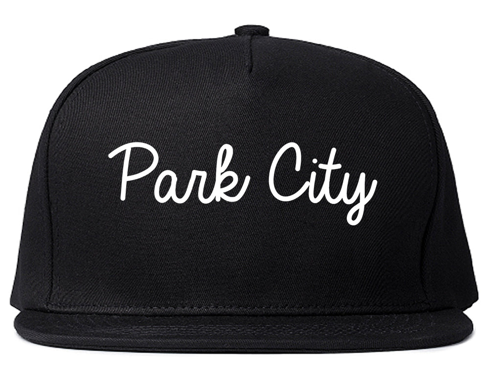 Park City Illinois IL Script Mens Snapback Hat Black